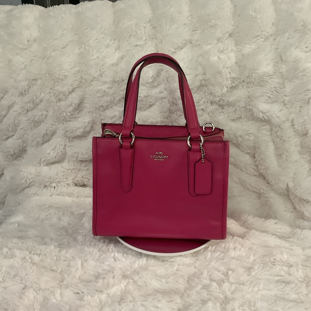Coach Fuchsia Leather Mini Tote with Crossbody